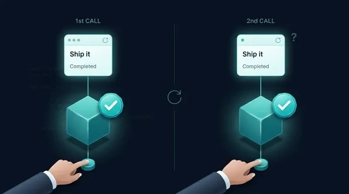 Illustration of a DAO silently accepting the same task-completion call twice, with no rule stopping the duplicate.