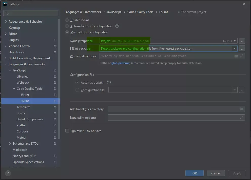 ESLint configurations
