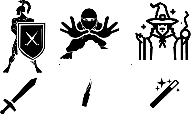 Game characters with different attack logic