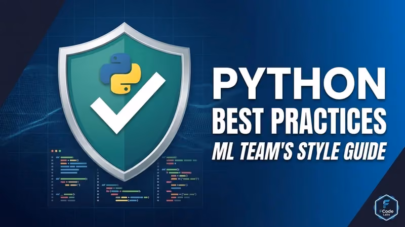 "Python Coding Best Practices" title over a blue binary-code background with the Python logo