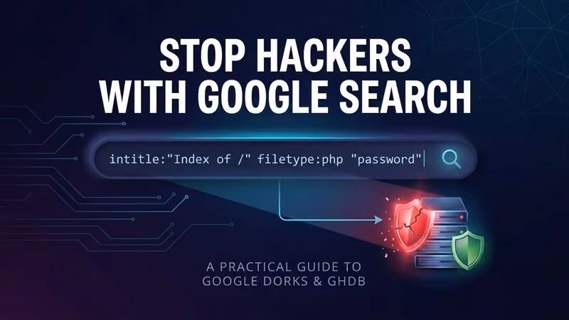 Google "G" logo in brand colors beside the title "Google Hacking Database" on a dark background
